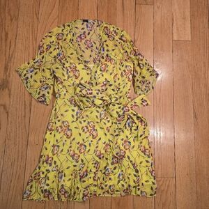 Tanya Taylor Women’s Dress Cottagecore Silk Lemon Garden Print Brandy Size 8